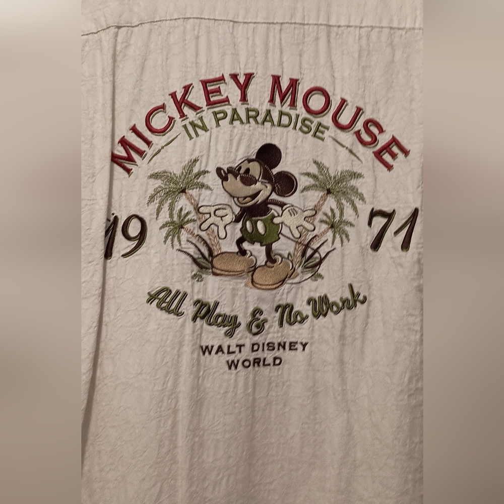 Mickey Mouse Lost In Paradise Y2K Embroidered Men's Shirt XL - Picture 2 of 5